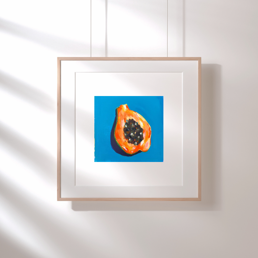 "Papaya Study" 6x6 Unframed