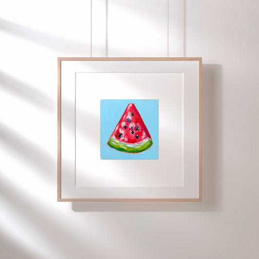 "Watermelon Slice Study" 4x4 Unframed