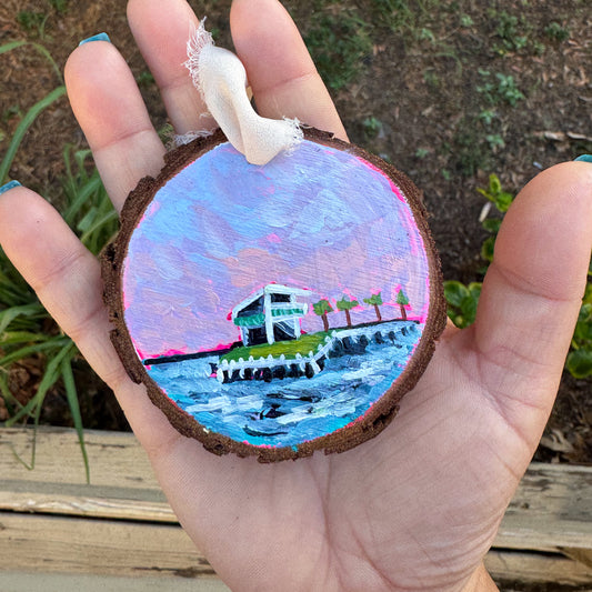 St. Pete Pier Wood Slice Ornament