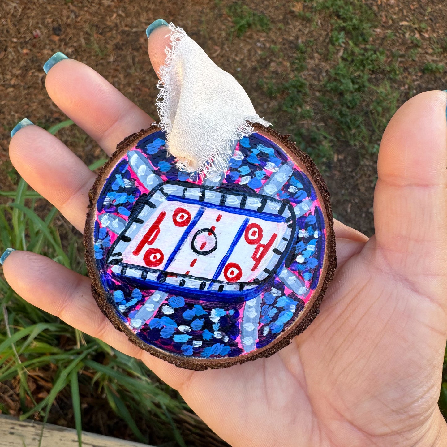 Bolts Arena Wood Slice Ornament