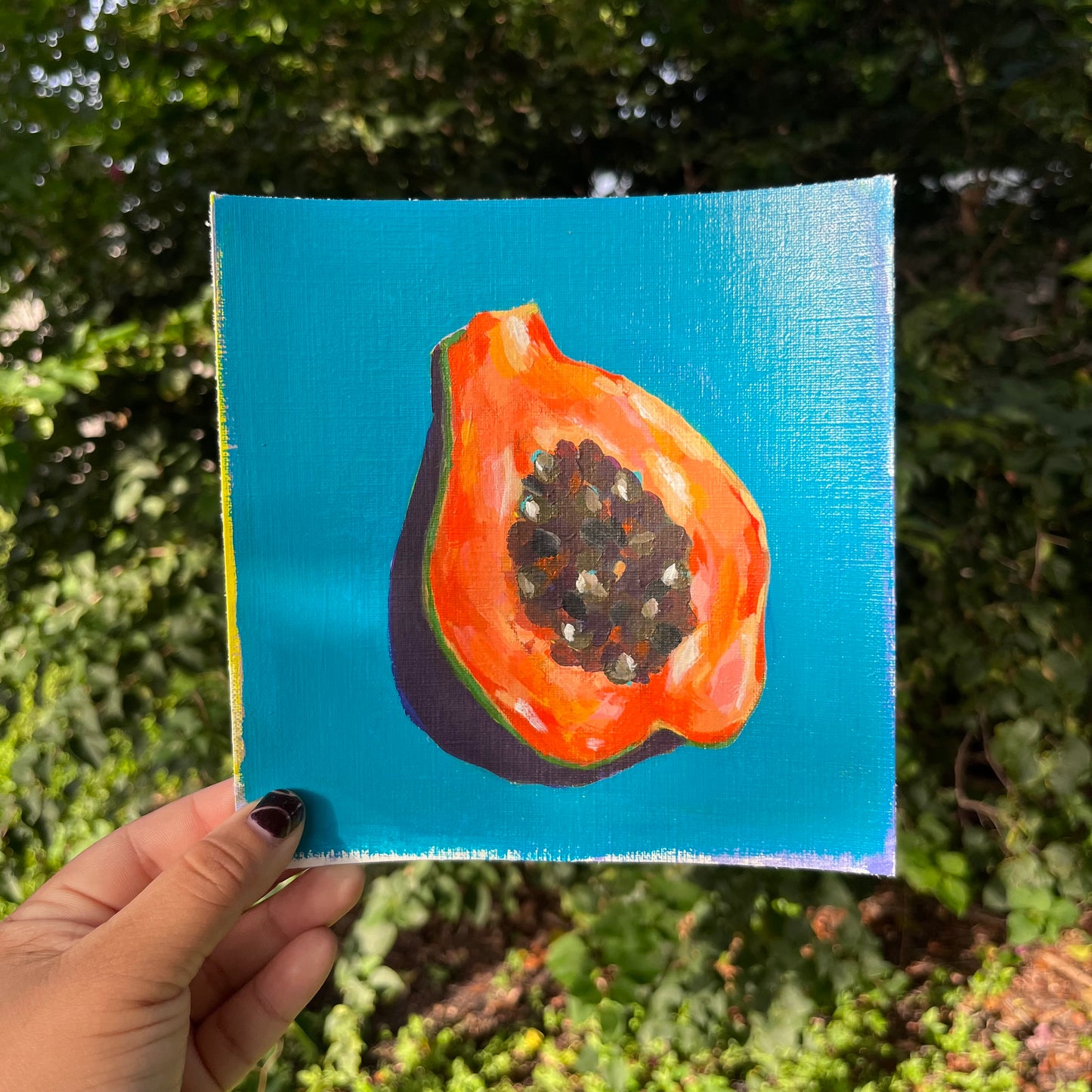 "Papaya Study" 6x6 Unframed