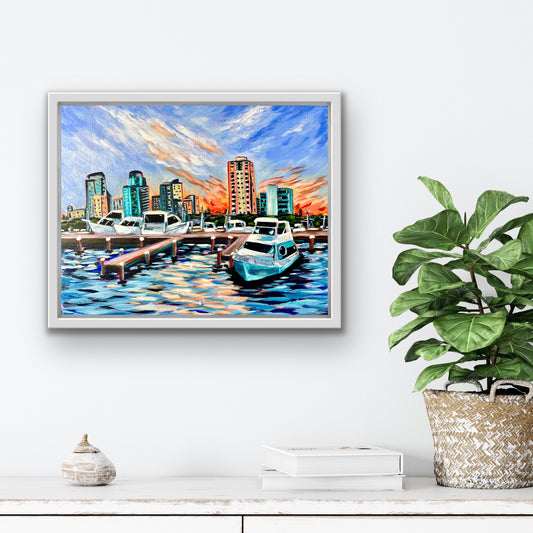 "Down by the Marina" 14x18 Unframed