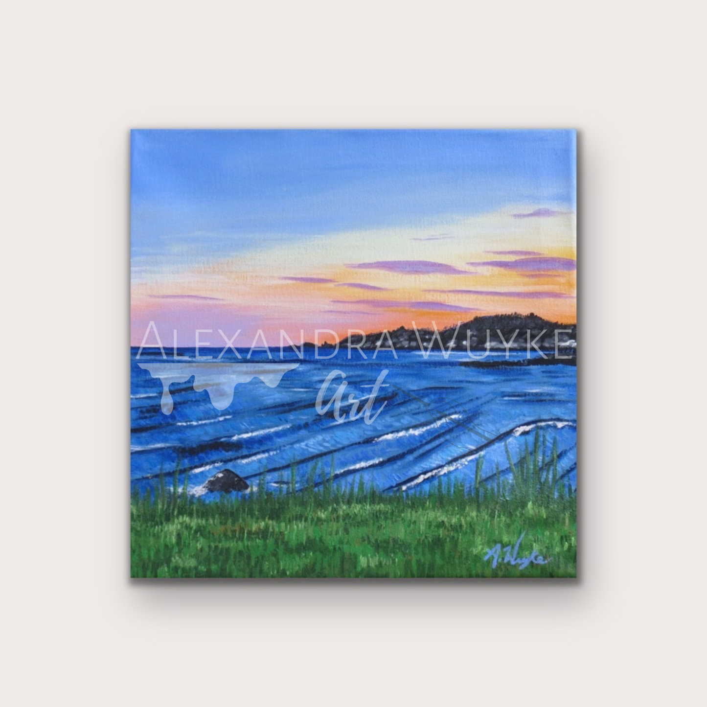 "Sunset at Rocky Neck" 12x12 Unframed