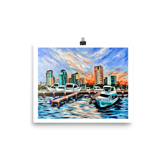 "Down by the Marina" Art Print